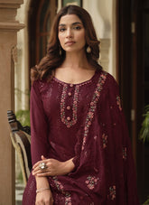 Angelic Looking Salwar Suit in Maroon